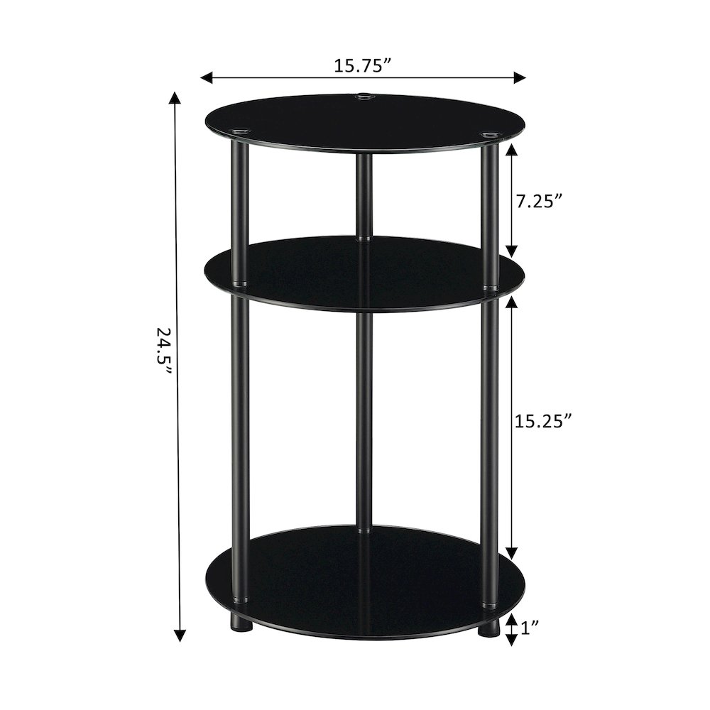 Designs2Go Classic Glass 3 Tier Round Table. Picture 5