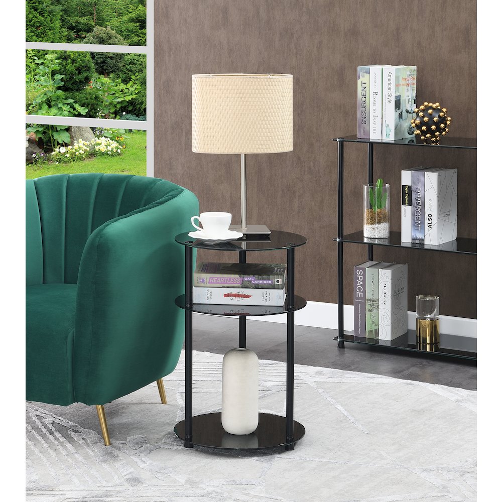 Designs2Go Classic Glass 3 Tier Round Table. Picture 2