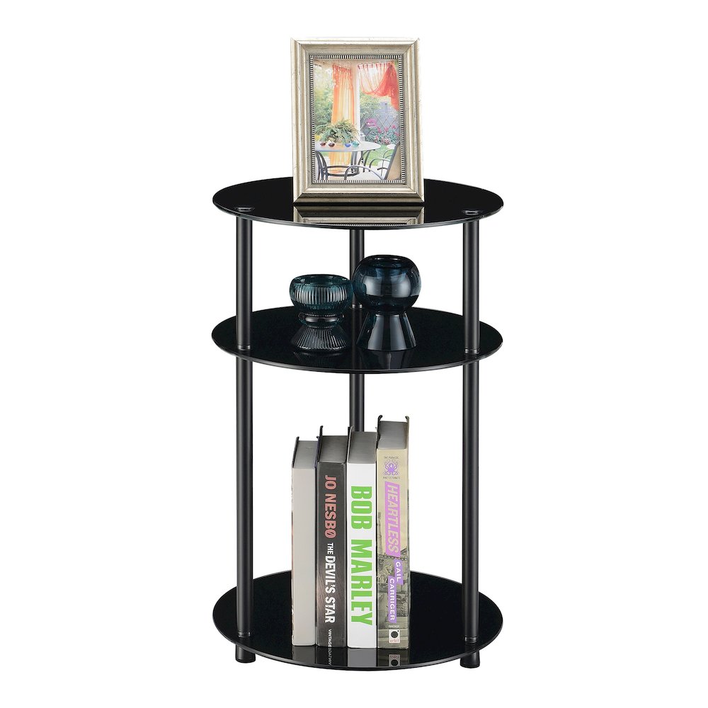 Designs2Go Classic Glass 3 Tier Round Table. Picture 3