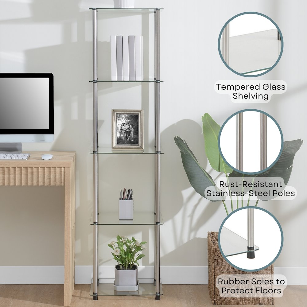 Designs2Go Classic Glass 5 Tier Glass Tower. Picture 4