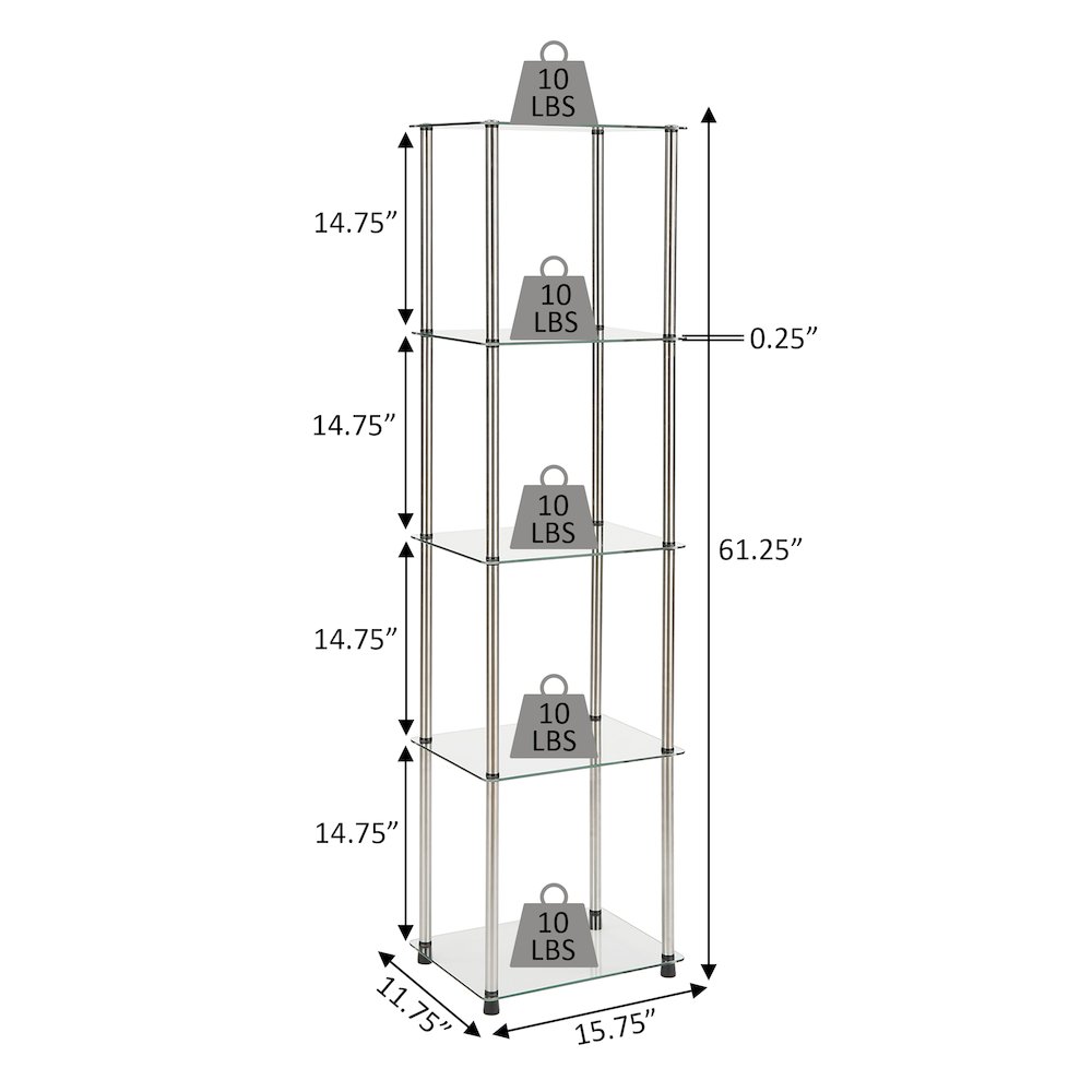 Designs2Go Classic Glass 5 Tier Glass Tower. Picture 5