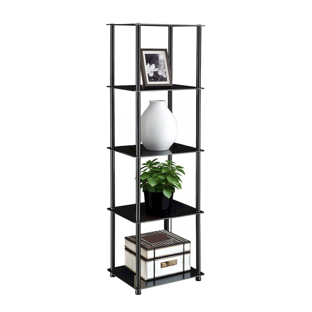 Designs2Go Classic Glass 5 Tier Tower, Black Glass. Picture 3