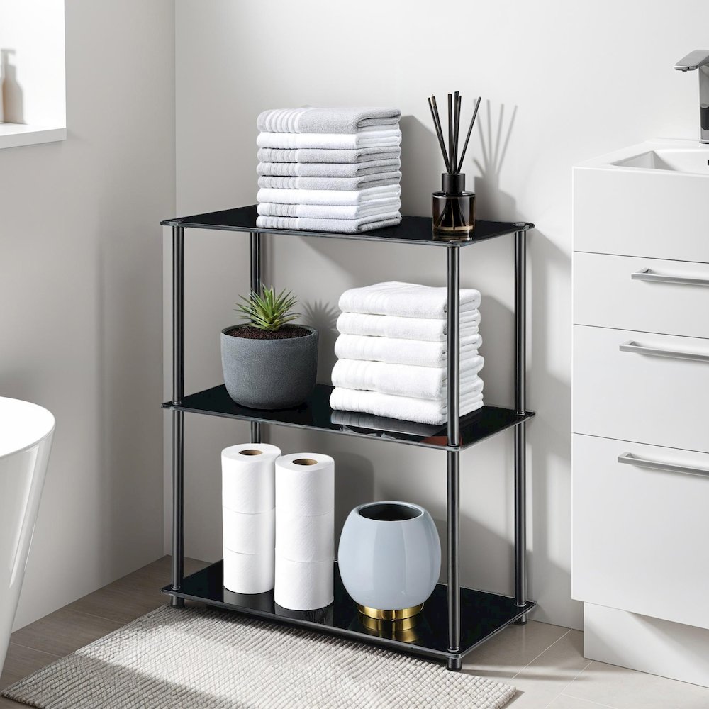 Designs2Go Classic Glass 3 Tier Bookshelf. Picture 3