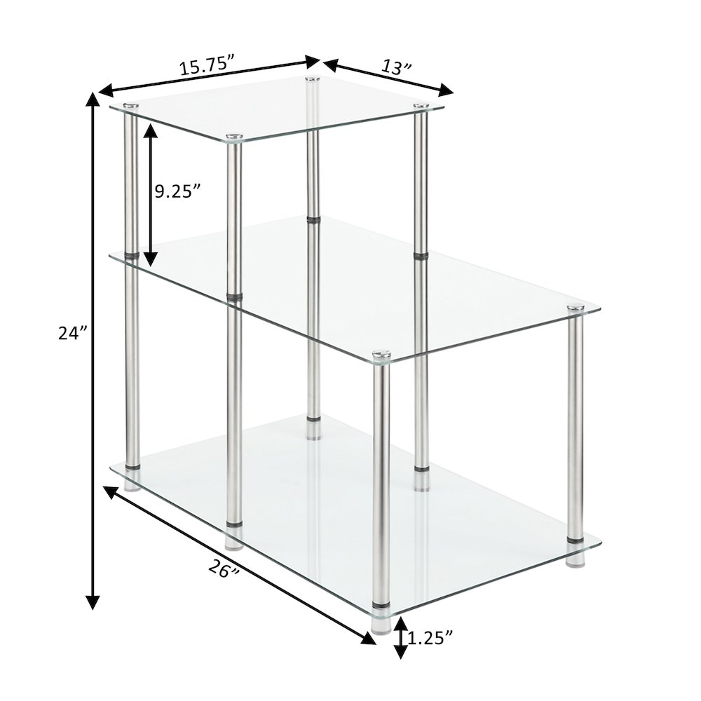 Designs2Go Classic Glass 3 Tier Step End Table. Picture 5