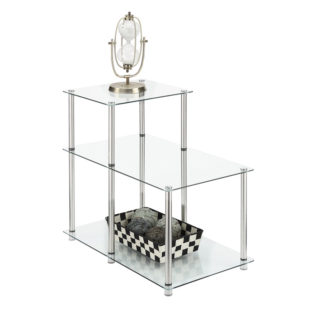 Designs2Go Classic Glass 3 Tier Step End Table. Picture 3