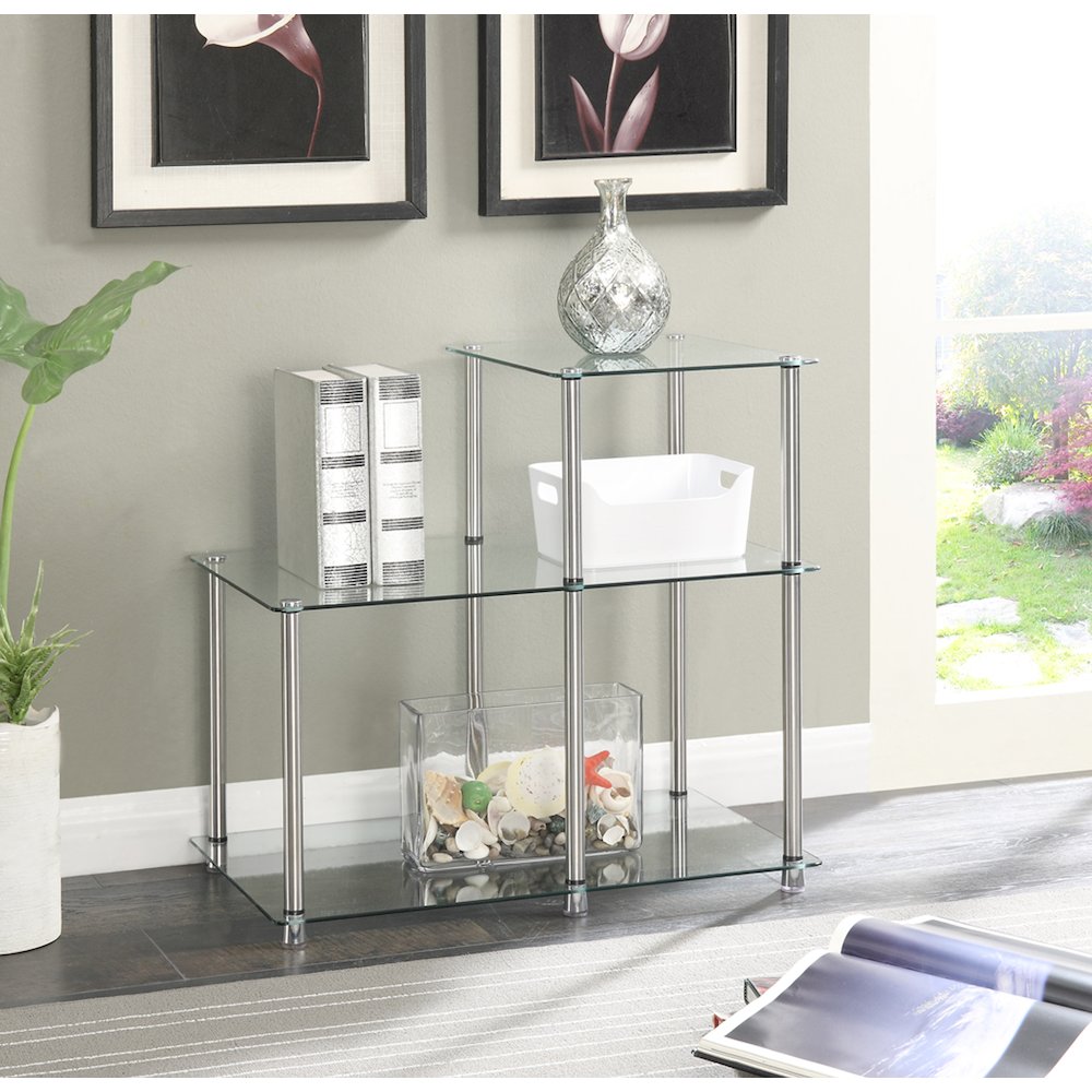 Designs2Go Classic Glass 3 Tier Step End Table. Picture 4