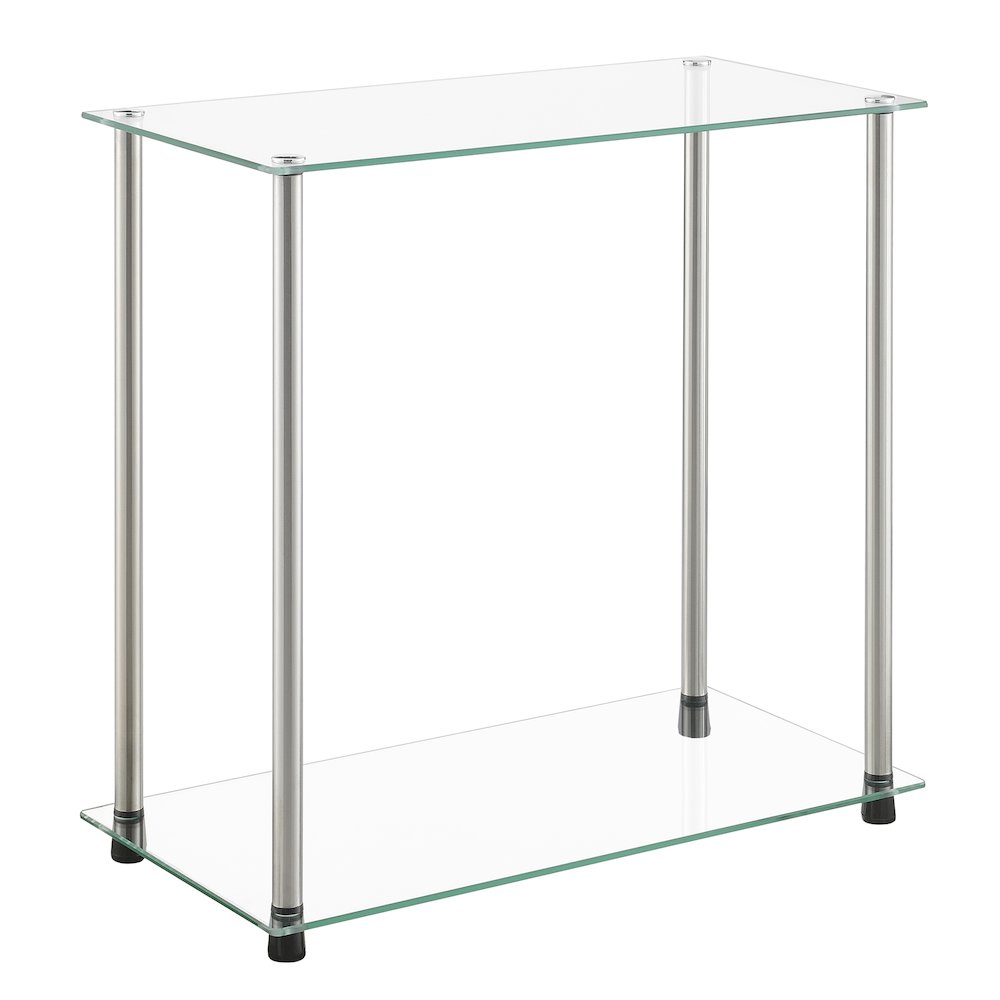 Designs2Go Classic Glass 2 Tier Chairside End Table. Picture 1