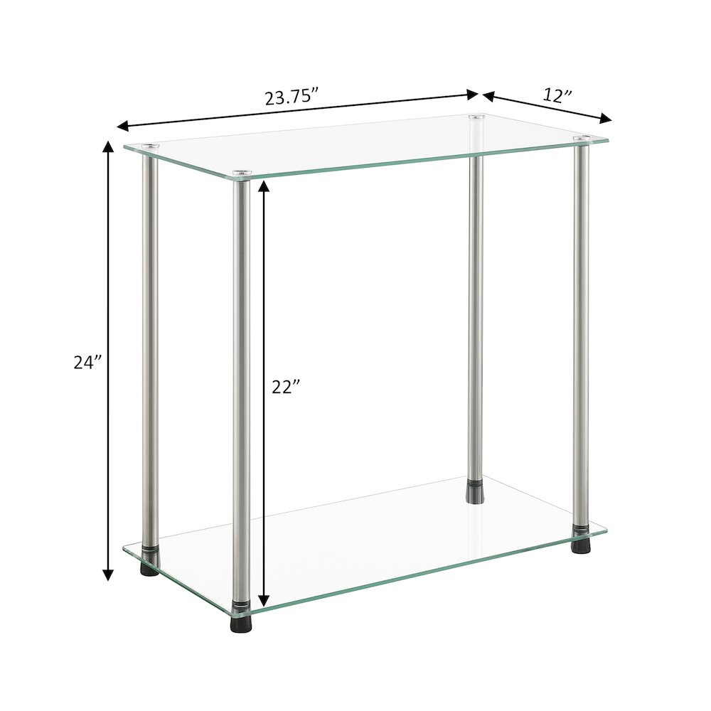 Designs2Go Classic Glass 2 Tier Chairside End Table. Picture 9