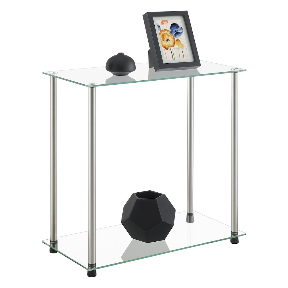 Designs2Go Classic Glass 2 Tier Chairside End Table. Picture 3