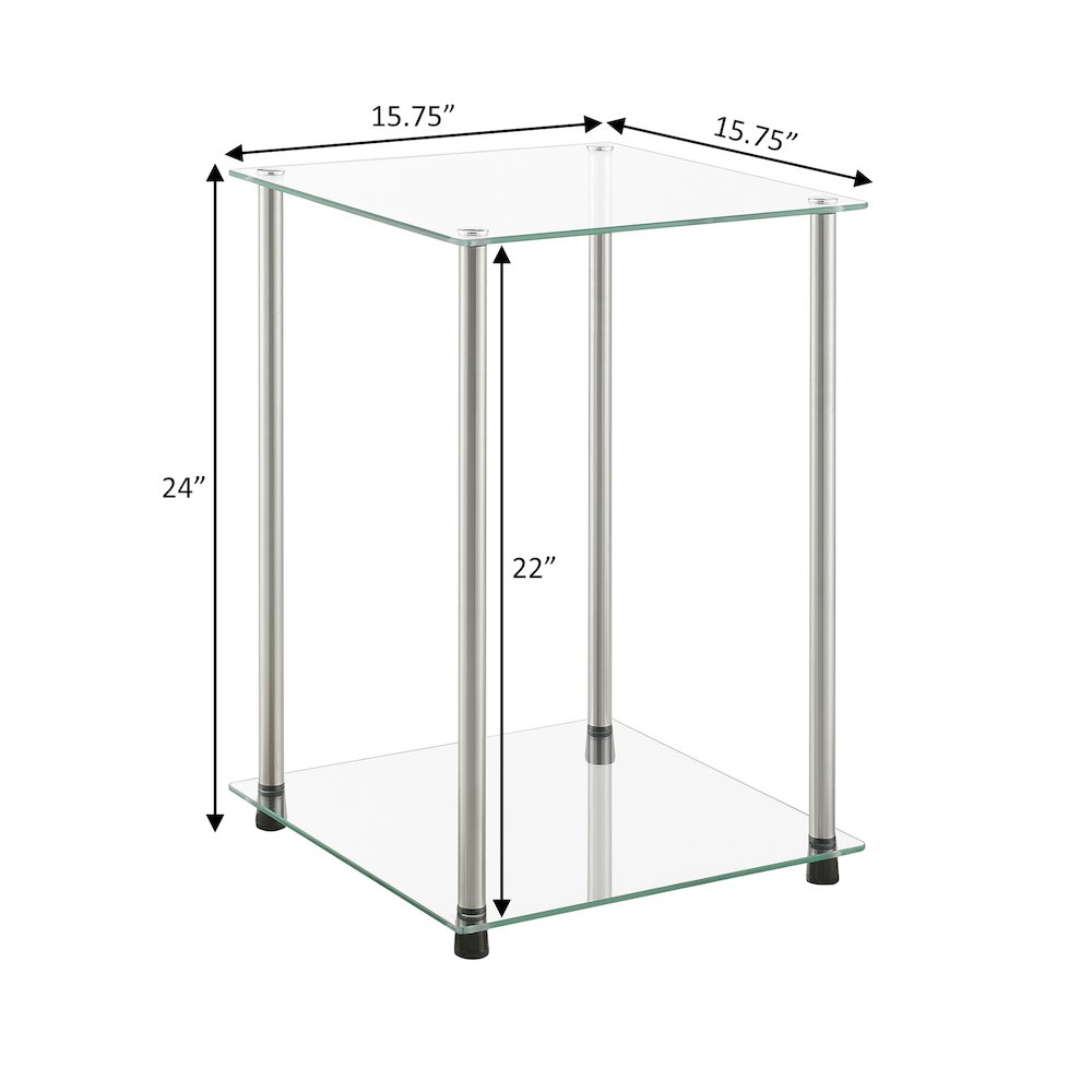 Designs2Go Classic Glass 2 Tier Square End Table. Picture 8