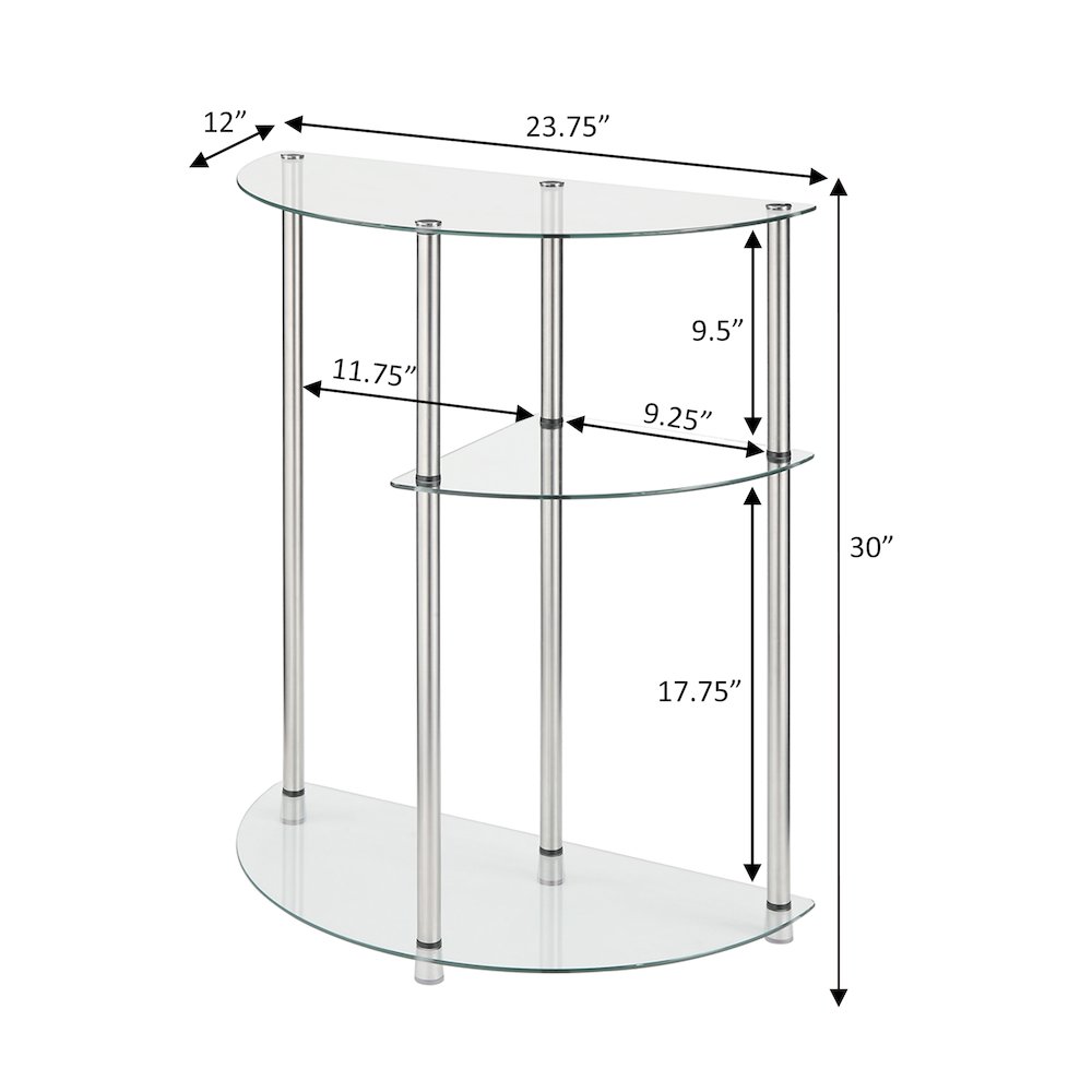 Classic Glass 3 Tier Display Entryway Hall Table. Picture 7