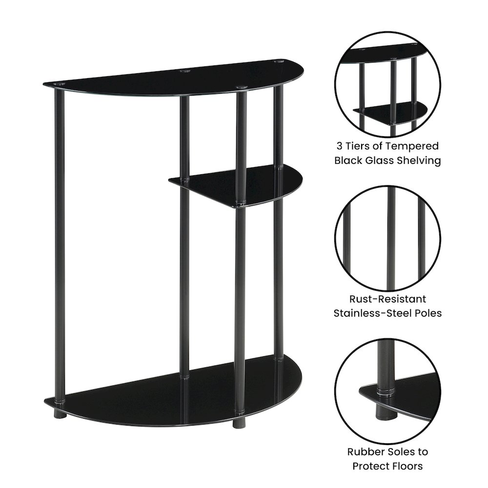 Designs2Go Classic Glass 3 Tier Display Entryway Hall Table. Picture 4