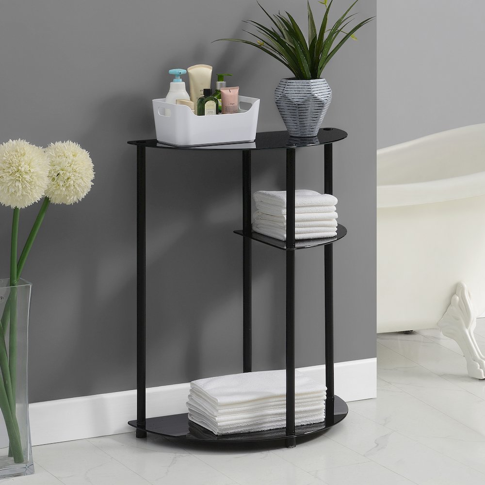 Designs2Go Classic Glass 3 Tier Display Entryway Hall Table. Picture 8