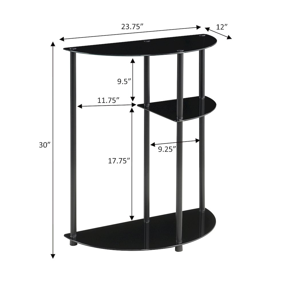 Designs2Go Classic Glass 3 Tier Display Entryway Hall Table. Picture 11