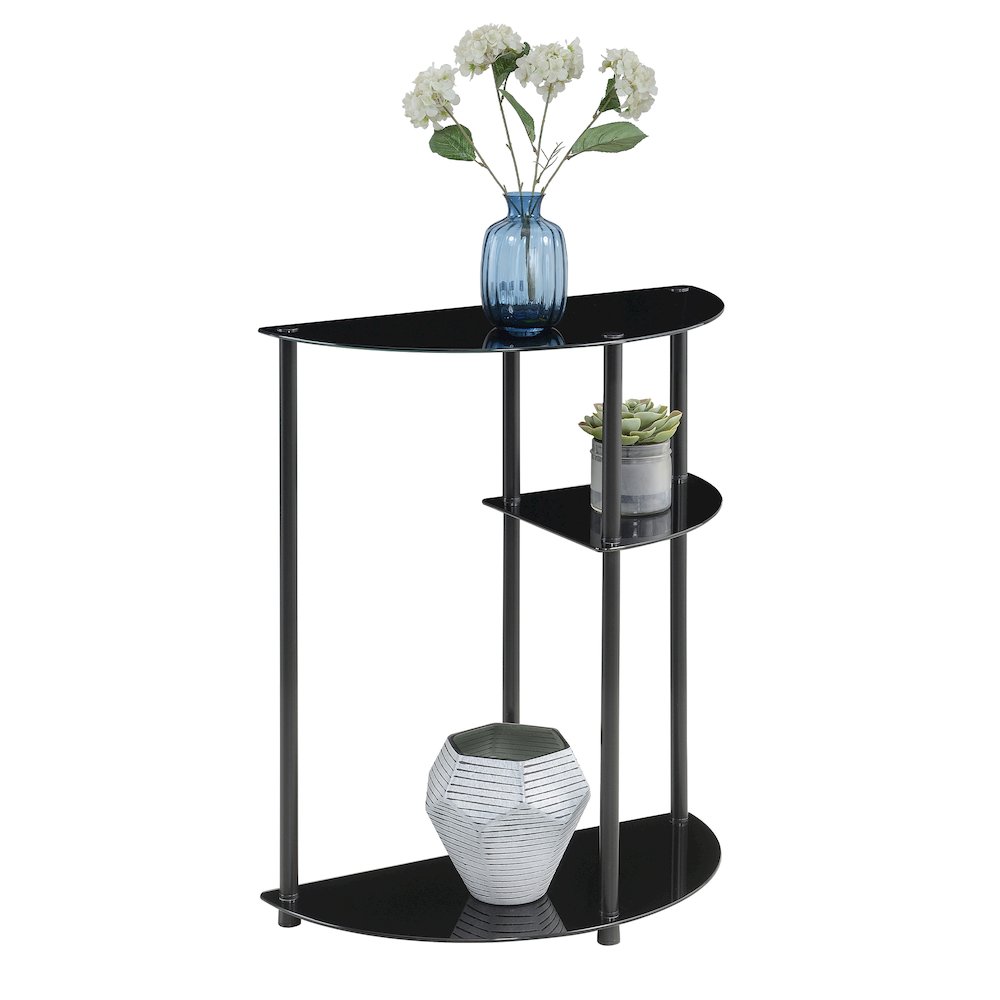 Designs2Go Classic Glass 3 Tier Display Entryway Hall Table. Picture 3