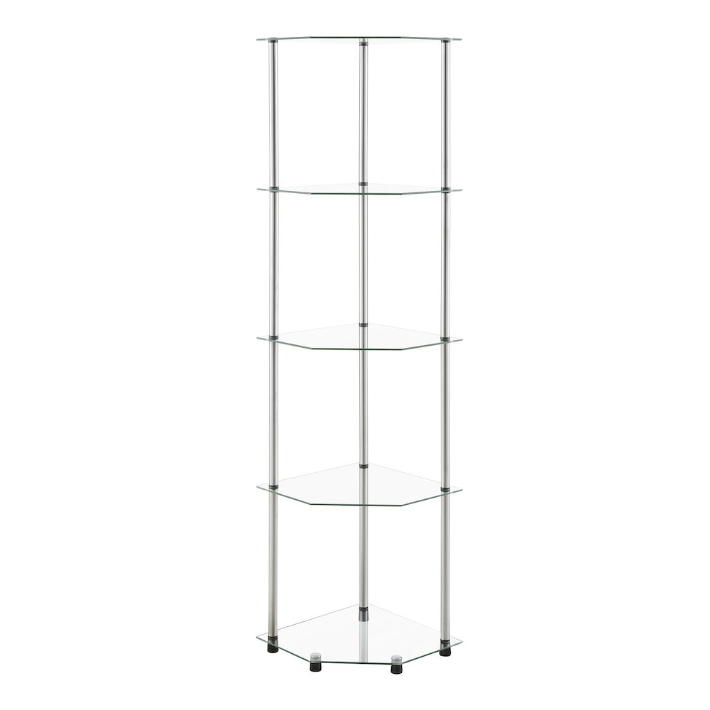 Designs2Go Classic Glass 5 Tier Corner Tower. Picture 1