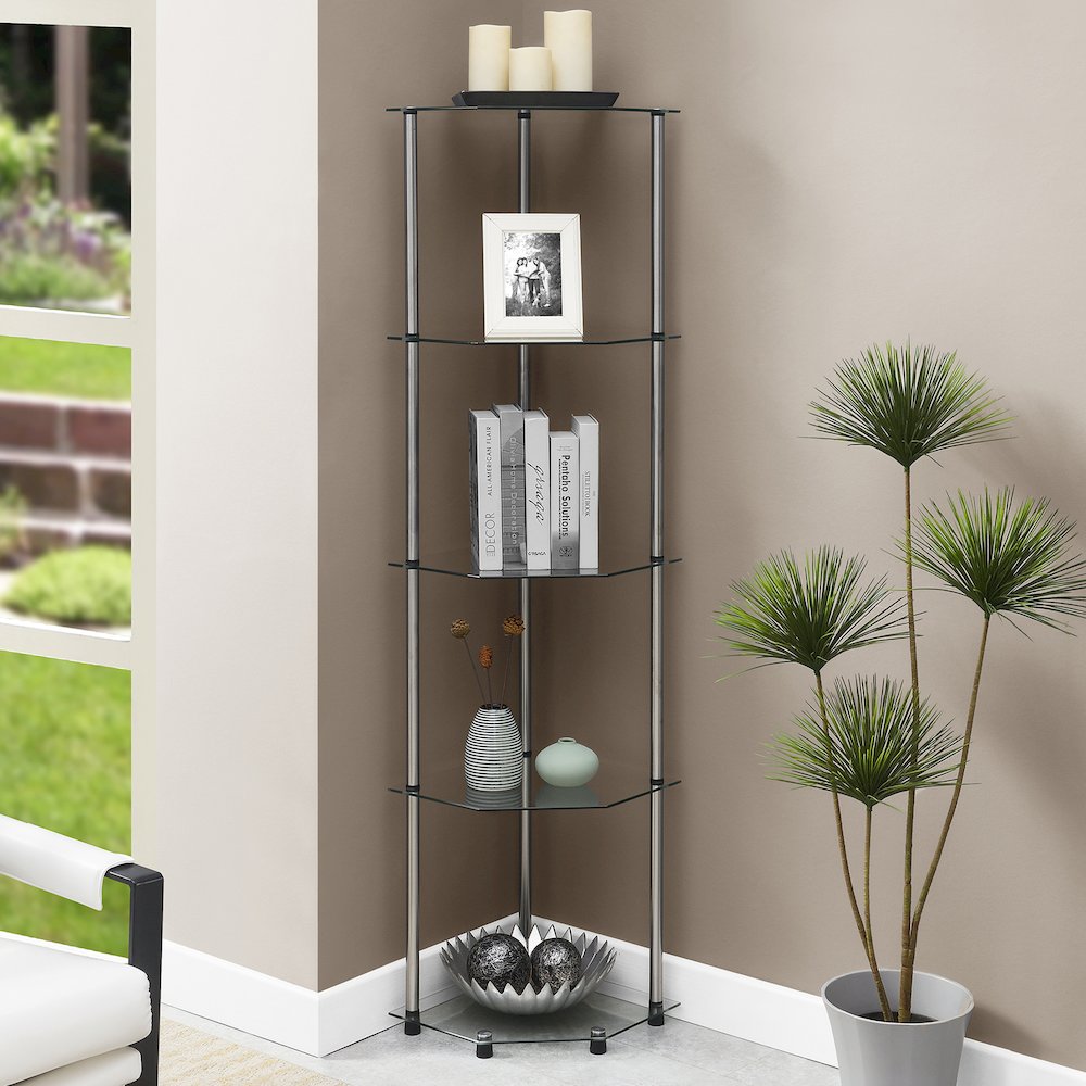Designs2Go Classic Glass 5 Tier Corner Tower. Picture 4