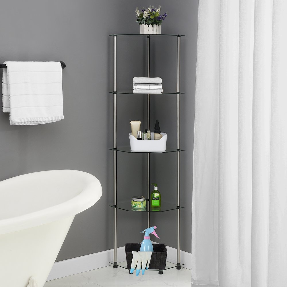 Designs2Go Classic Glass 5 Tier Corner Tower. Picture 7