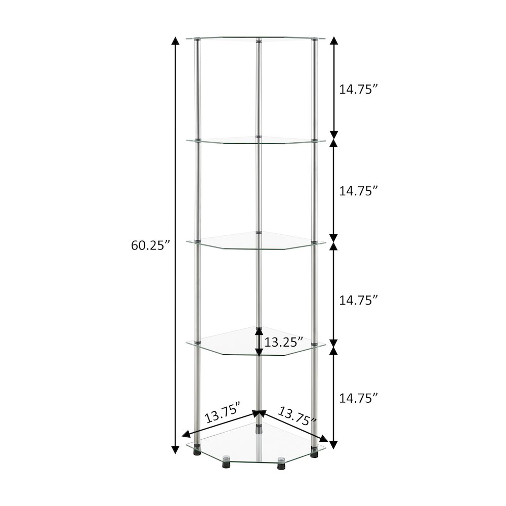 Designs2Go Classic Glass 5 Tier Corner Tower. Picture 8