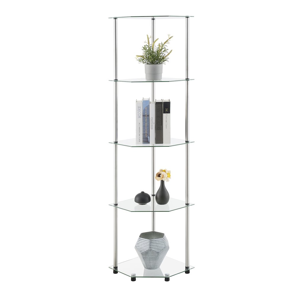 Designs2Go Classic Glass 5 Tier Corner Tower. Picture 3