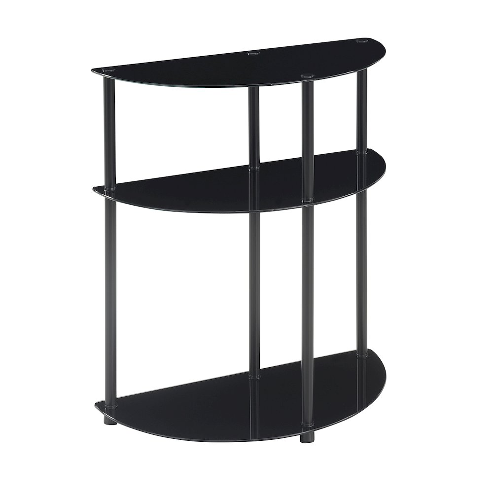 Designs2Go Classic Glass 3 Tier Half-Circle Entryway Hall Table. Picture 1