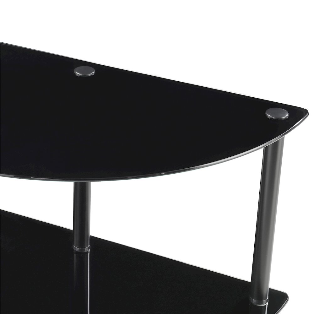 Designs2Go Classic Glass 3 Tier Half-Circle Entryway Hall Table. Picture 9