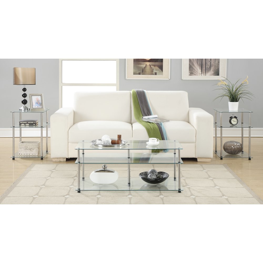 Designs2Go Classic Glass 3 Tier Coffee Table. Picture 4