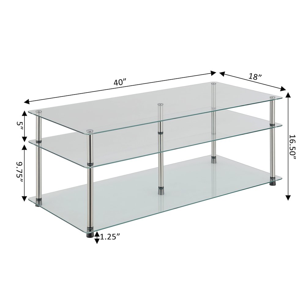 Designs2Go Classic Glass 3 Tier Coffee Table. Picture 5