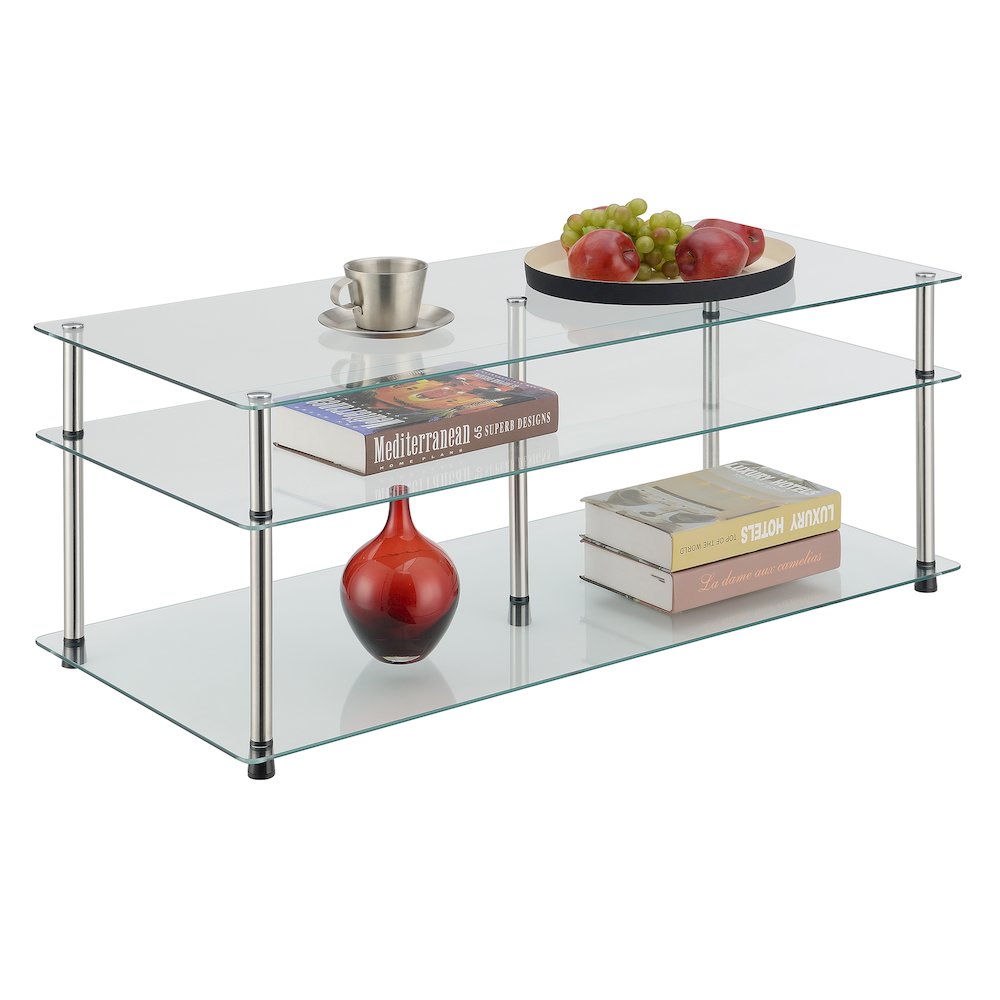 Designs2Go Classic Glass 3 Tier Coffee Table. Picture 3