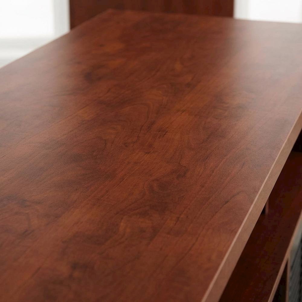 Cherry wood TV stand with melamine veneer and ample storage space. Picture 5
