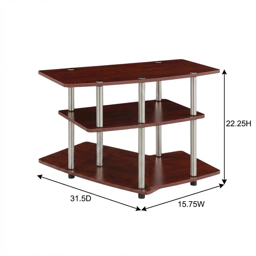 3-Tier TV Stand in Black for TVs Up to 37 Inches. Picture 1