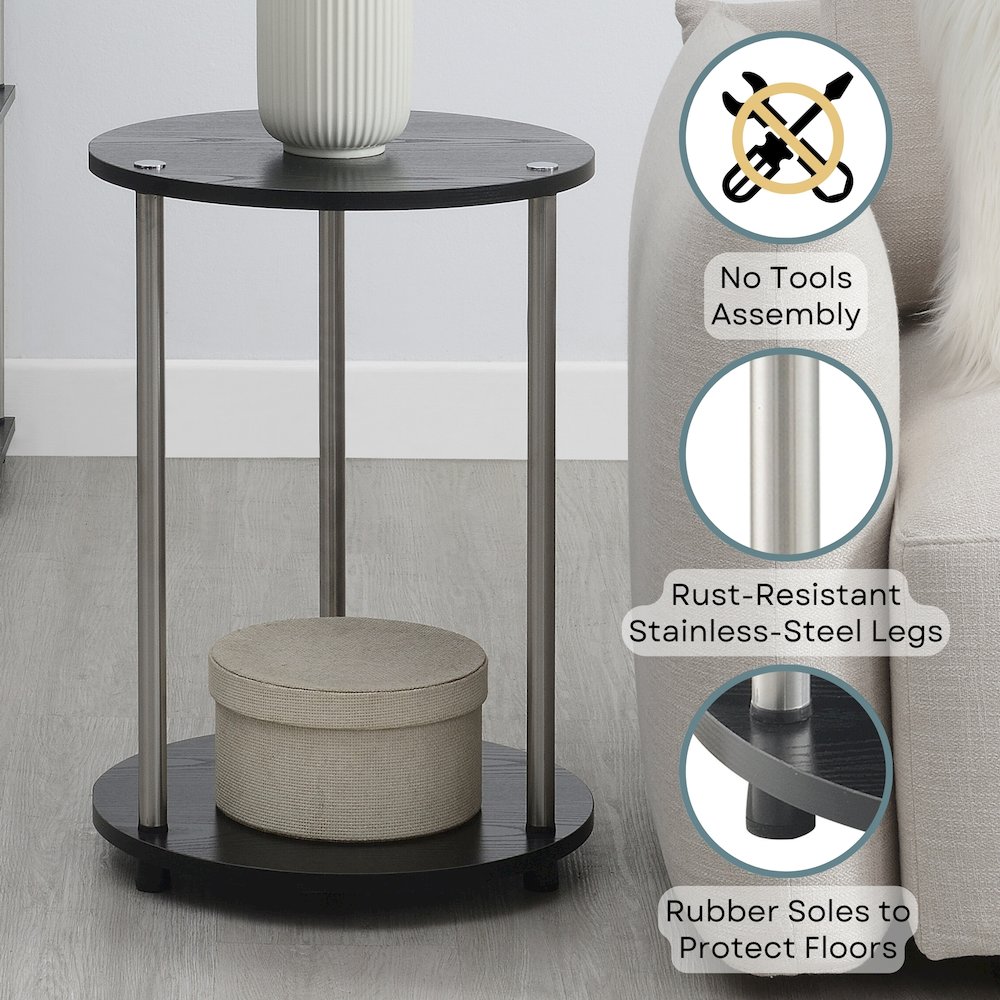 Designs2Go No Tools 2 Tier Round End Table. Picture 3