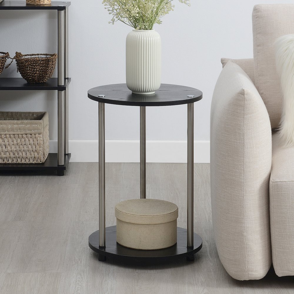 Designs2Go No Tools 2 Tier Round End Table. Picture 2