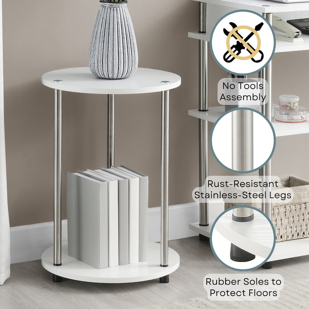 Designs2Go No Tools 2 Tier Round End Table. Picture 3