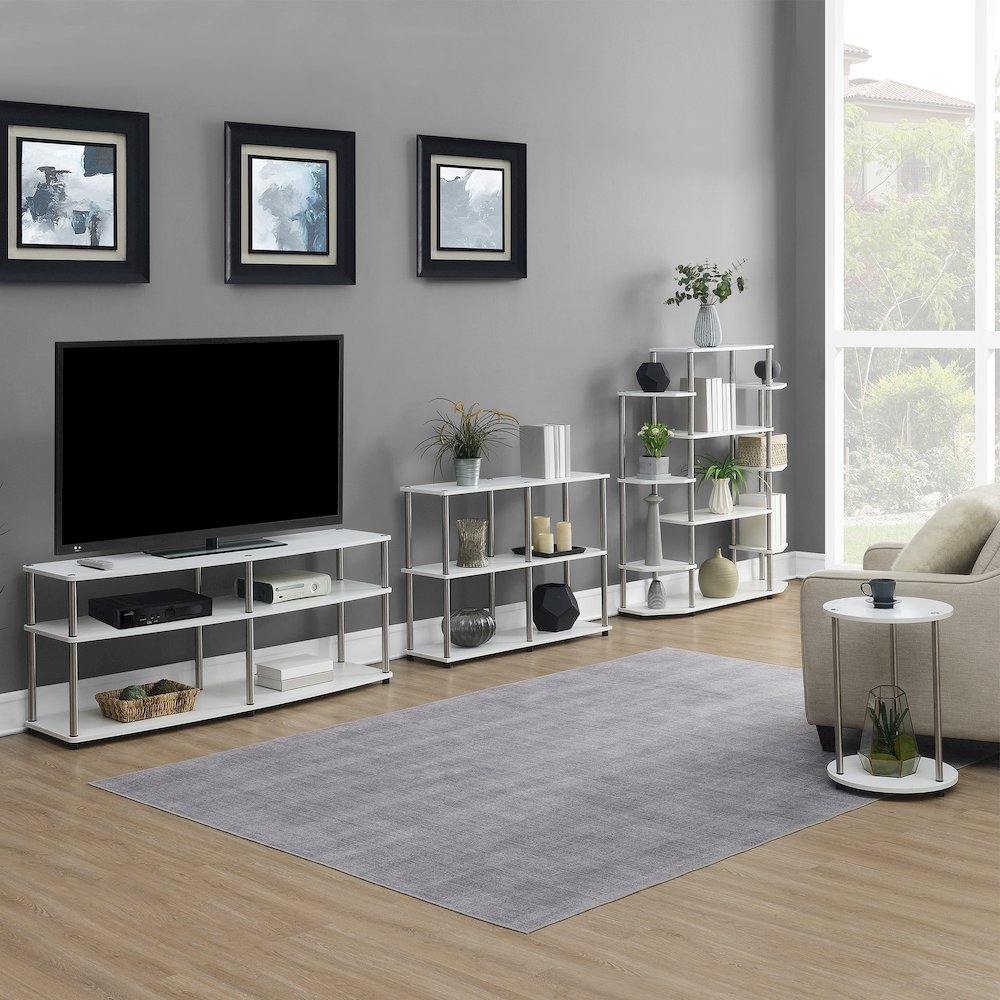 Designs2Go No Tools 2 Tier Round End Table. Picture 5