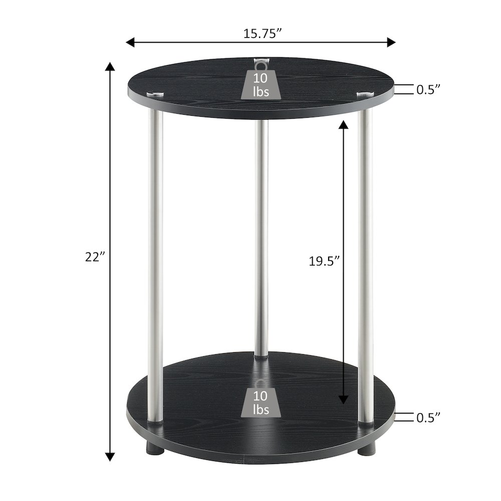 Designs2Go No Tools 2 Tier Round End Table. Picture 6