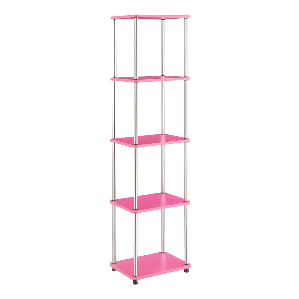 Designs2Go No Tools 5 Tier Tower, Pink. Picture 1