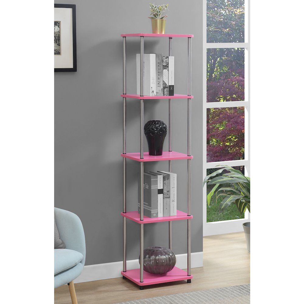 Designs2Go No Tools 5 Tier Tower, Pink. Picture 2