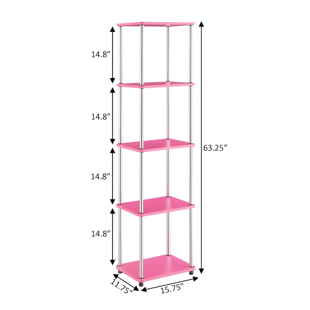 Designs2Go No Tools 5 Tier Tower, Pink. Picture 6