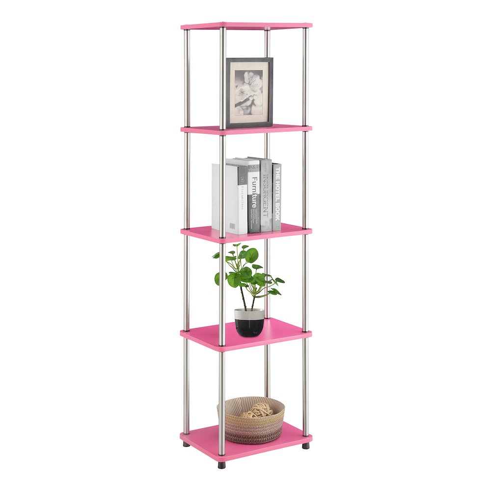 Designs2Go No Tools 5 Tier Tower, Pink. Picture 3