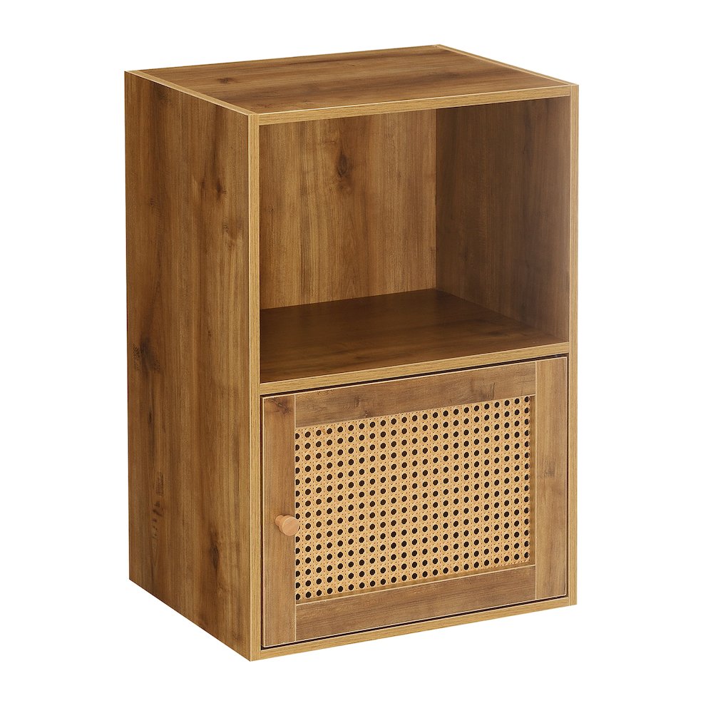 Xtra Storage Weave 1 Door Cabinet with Shelf, Brown. Picture 1