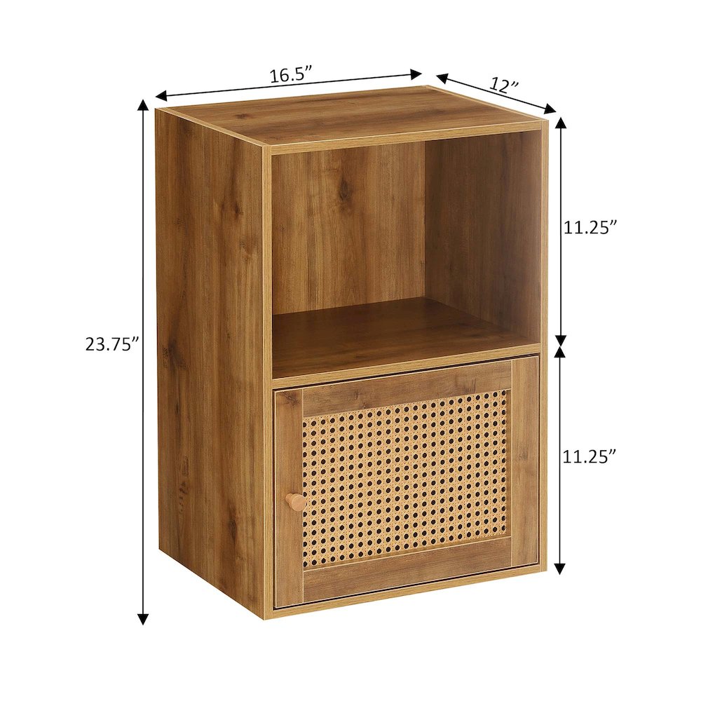 Xtra Storage Weave 1 Door Cabinet with Shelf, Brown. Picture 8