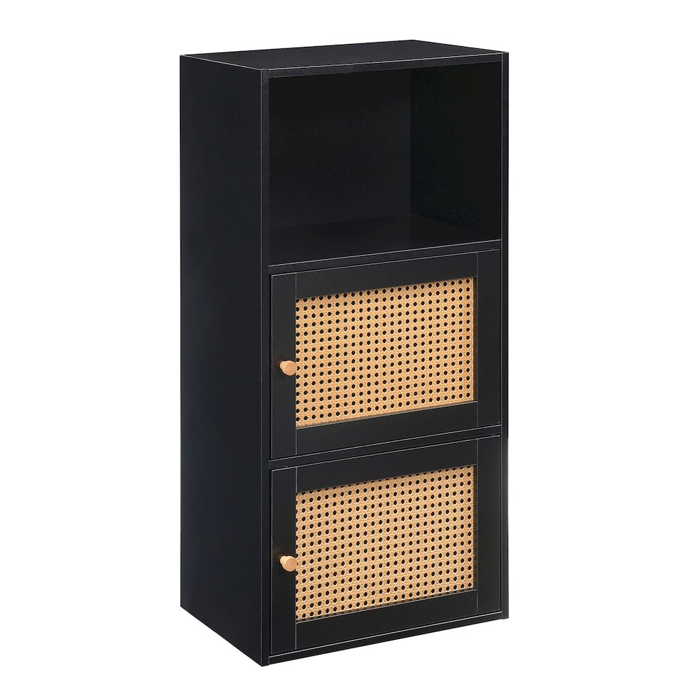 Xtra Storage Boho Weave 2 Door Cabinet with Shelf. Picture 1