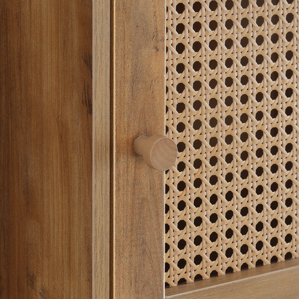 Xtra Storage Weave 3 Door Cabinet with Shelf, Brown. Picture 6
