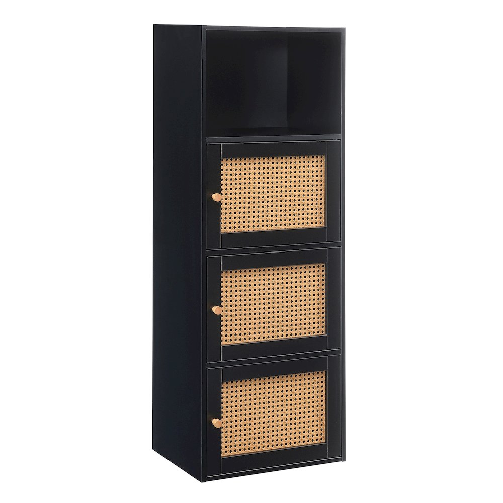 Xtra Storage Boho Weave 3 Door Cabinet with Shelf. Picture 1