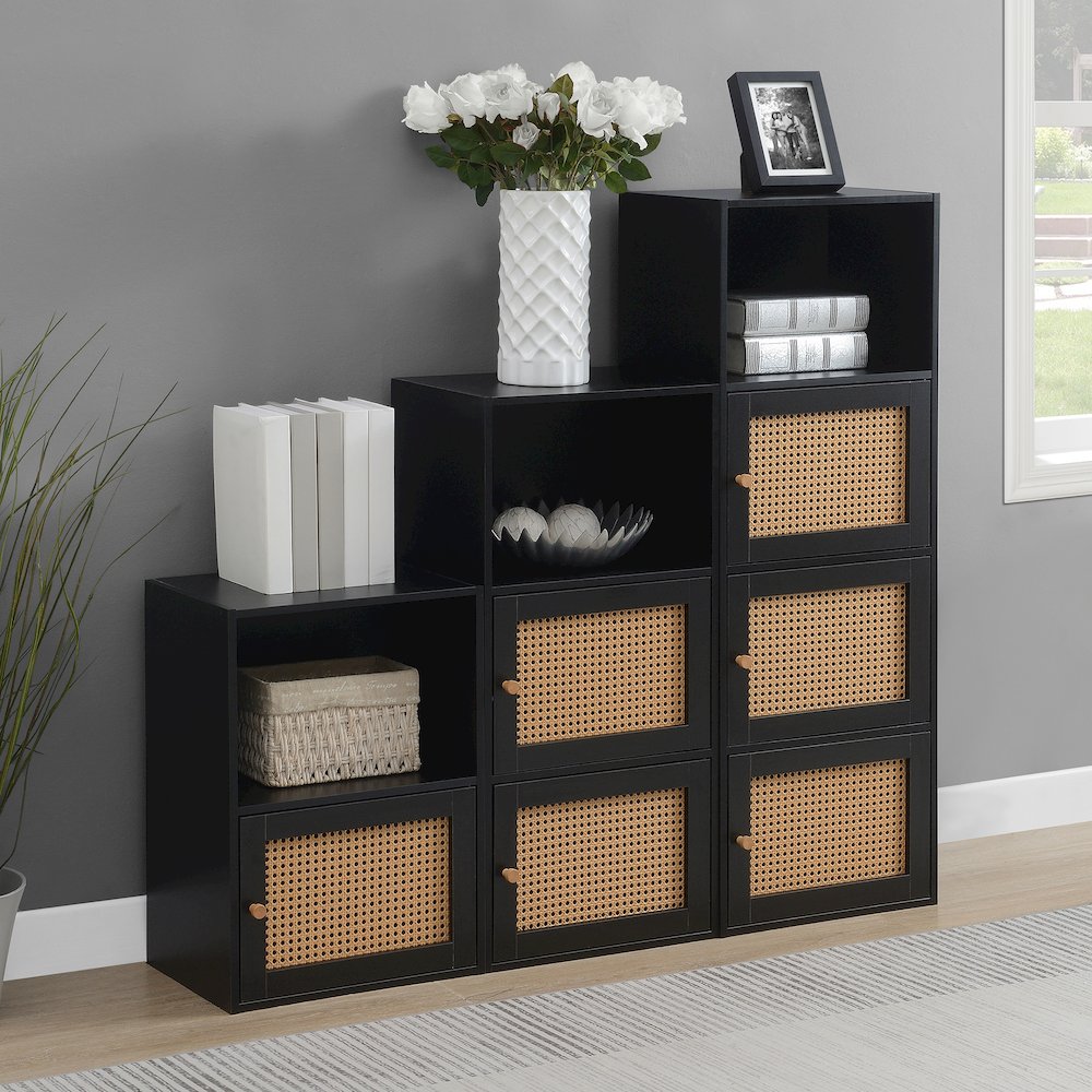 Xtra Storage Boho Weave 3 Door Cabinet with Shelf. Picture 5