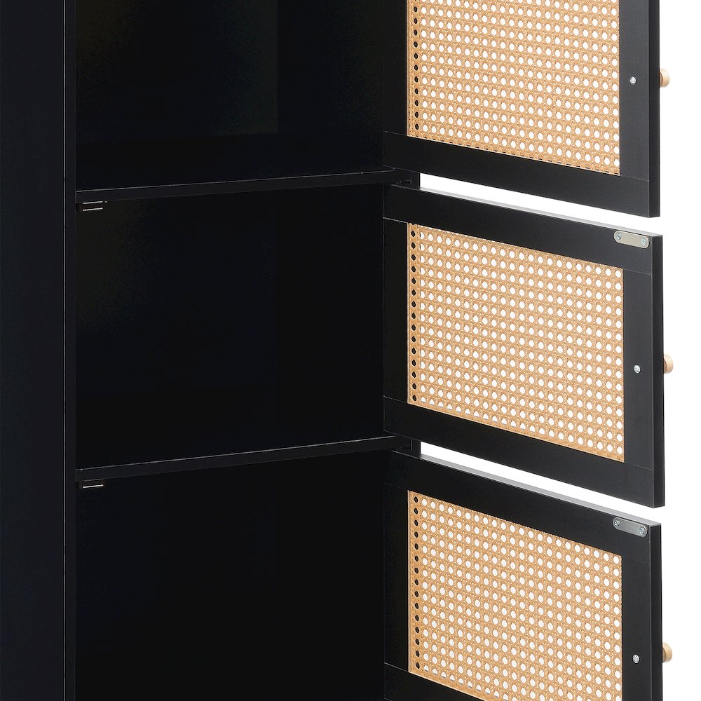 Xtra Storage Boho Weave 3 Door Cabinet with Shelf. Picture 4