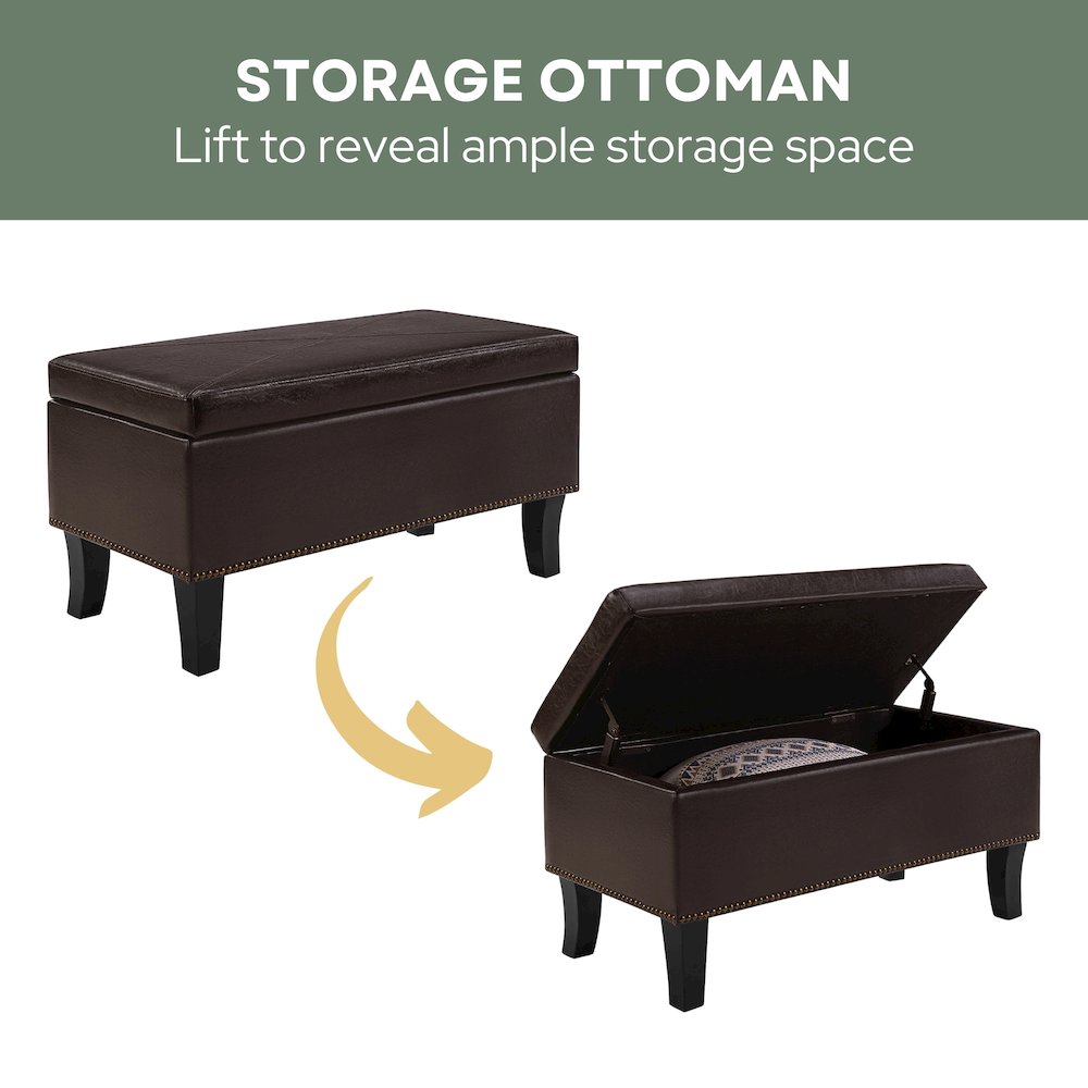 Designs4Comfort Winslow Storage Ottoman Bench. Picture 6