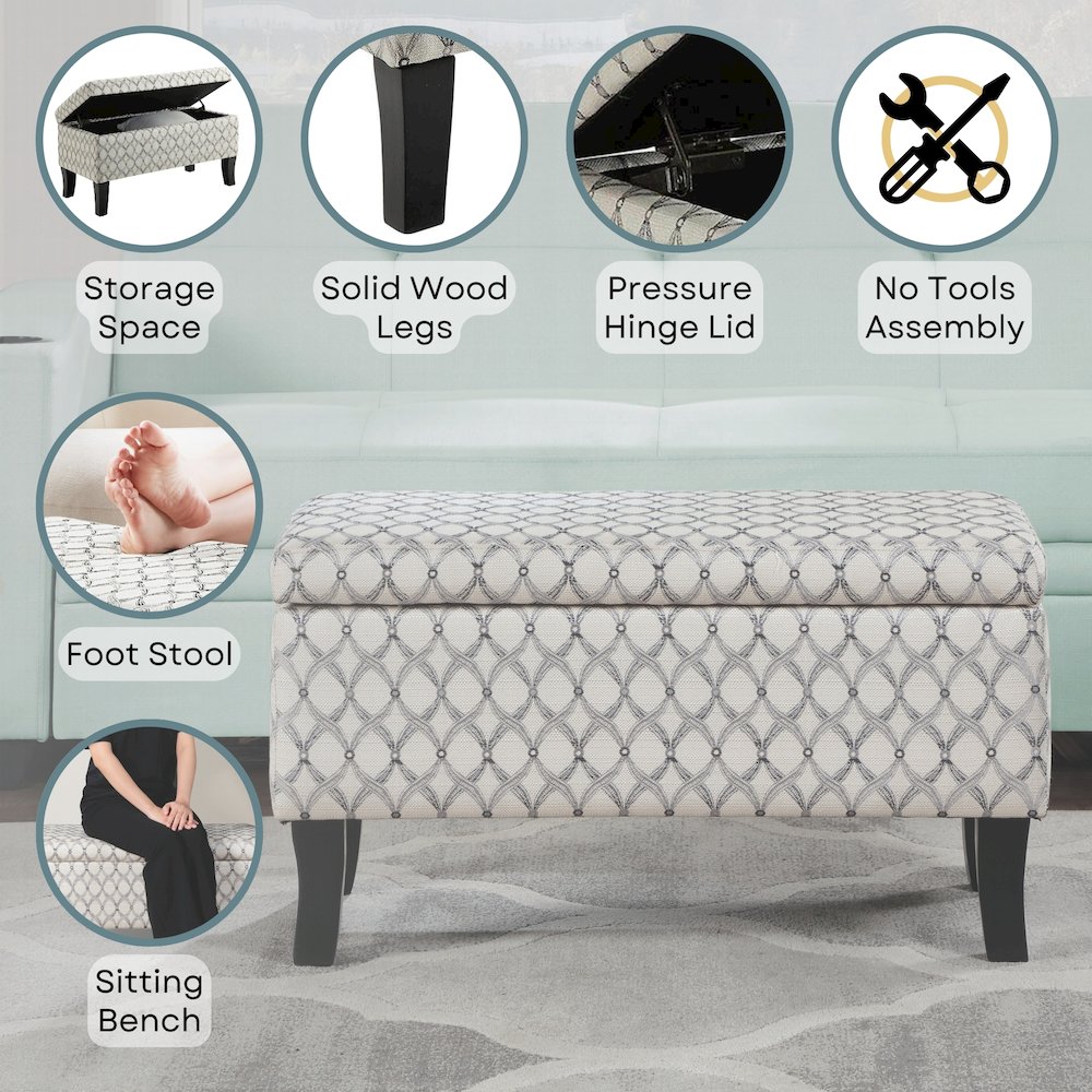 Designs4Comfort Winslow Storage Ottoman Bench. Picture 4