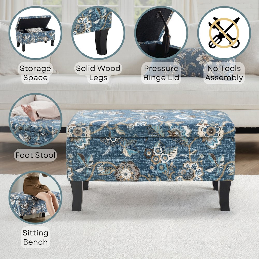 Designs4Comfort Winslow Storage Ottoman Bench. Picture 4